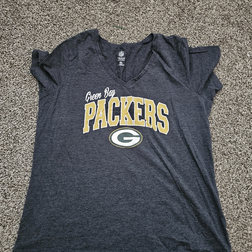 NFL Green Bay Packers Gray and Gold Short Sleeve Tee